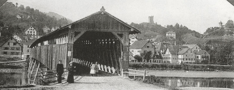 die alte Holzbrücke Gaißau-Rheineck (1873-1909)